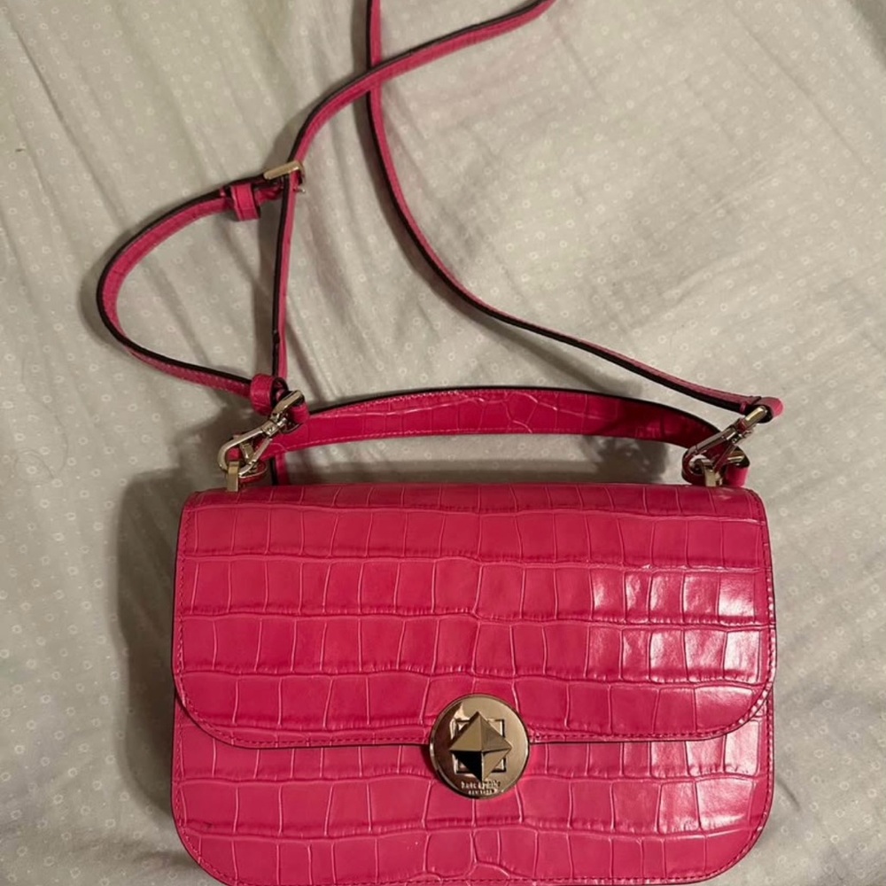 Kate Spade Pink Croc-Embossed‎ Crossbody Bag